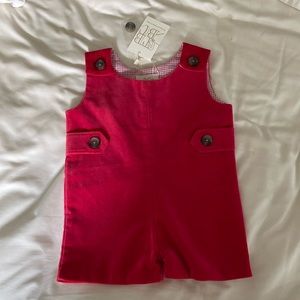 Beaufort Bonnet Velveteen Jon Jon - Richmond Red 0-6M